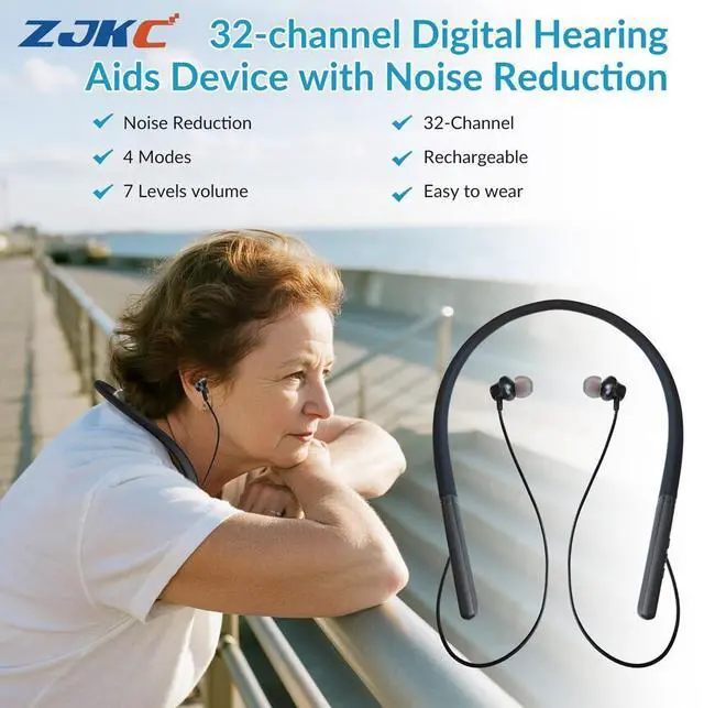 Main image of ZJKC hearing amplifier devices hearing aid rechargeable for seniors w/ Volume Control