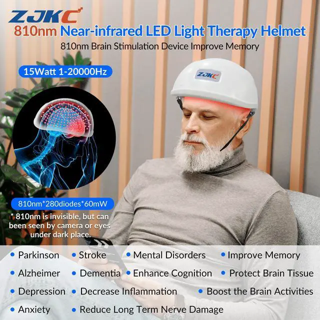 Main image of ZJKC 810nm Near Infrared Light Therapy for Brain Stroke Parkinson Treatment Helmet