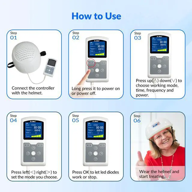 Alt view image 5 of 7 - ZJKC 810nm Near Infrared Light Therapy for Brain Stroke Parkinson Treatment Helmet