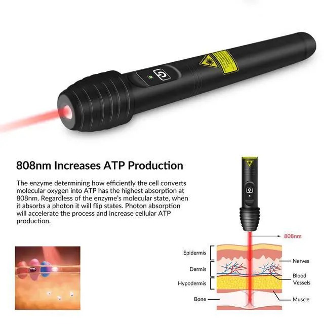 Alt view image 2 of 7 - ZJKC 500mW 808nm Cold Laser Therapy Acupuncture Pen Physiotherapy for Pain Relief