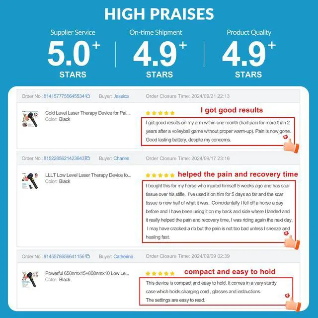 Alt view image 6 of 7 - ZJKC 3000mW Low Level Laser Therapy Cold Laser Device For Arthritis Pain Relief