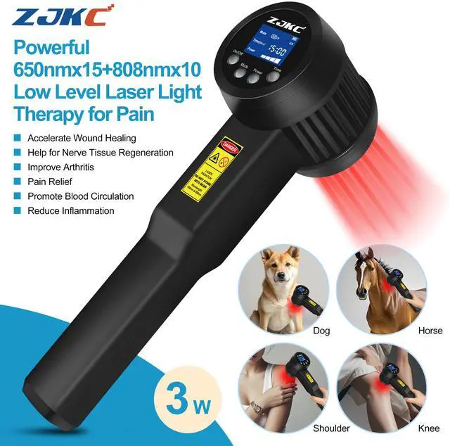 Main image of ZJKC 3W Phototherapy Treatment Red Infra Light Cold Laser Device for Pain Relief