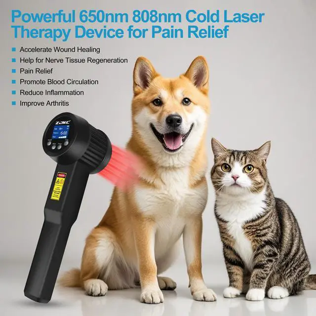 Alt view image 3 of 7 - ZJKC 5W/5000mW Cold Laser Class 4 Red Infrared Light Therapy Device for Pain Relief