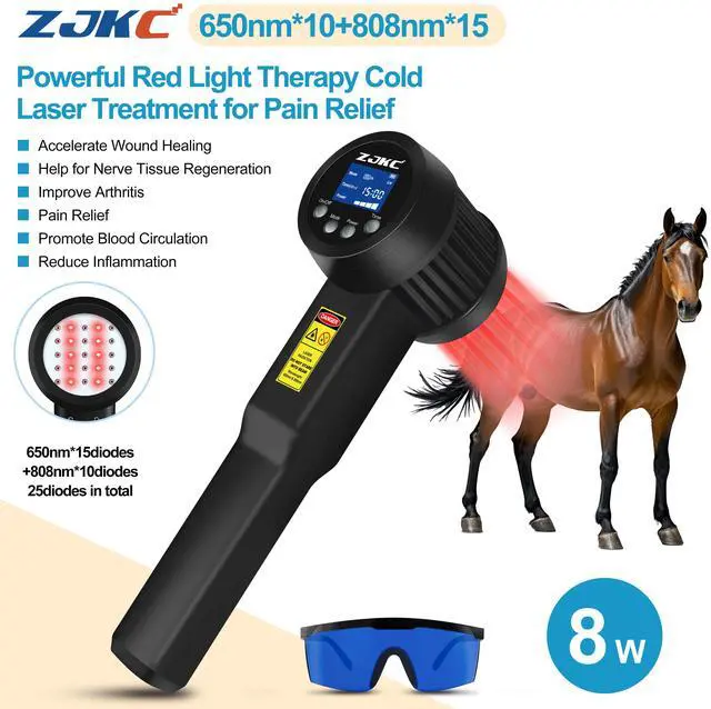 Main image of ZJKC 8000mW/8W LLLT Cold Laser Therapy Low Level Laser Device 650nm+808nm For Pain