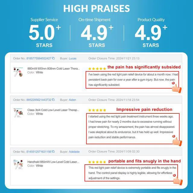 Alt view image 7 of 7 - ZJKC 880mW Shoulder Therapy Cold Laser Treatment Device for Pain Relief 650nm 808nm