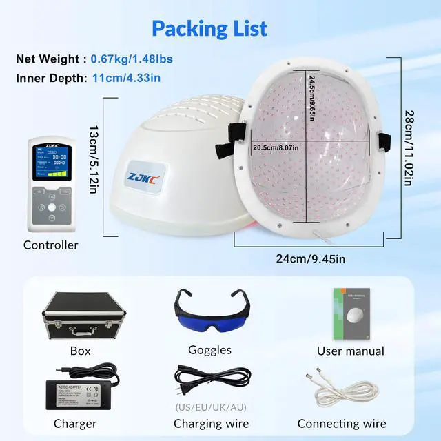 Alt view image 7 of 7 - ZJKC 810nm Brain Photobiomodulation Near Infrared Light Therapy Helmet for Parkinson