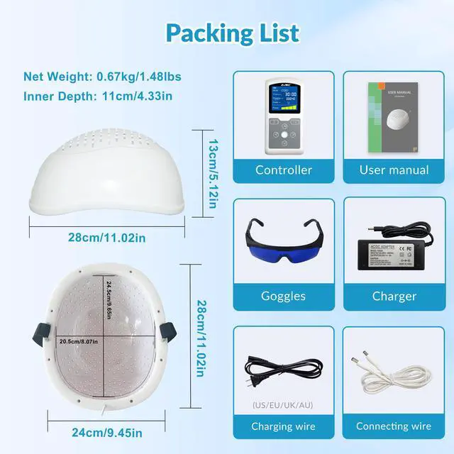 Alt view image 5 of 7 - ZJKC 1070nm Led Infrared Light Therapy Helmet Natural Treatment for Parkinson Stroke