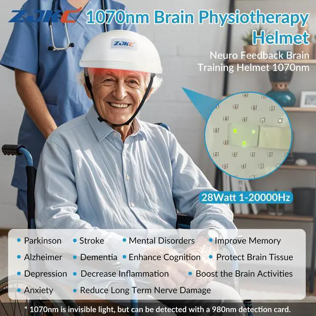 Main image of ZJKC 1070nm Brain Head Helmet Near Infrared Light Therapy Device for Parkinson Stroke
