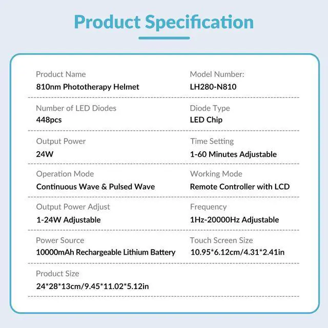 Alt view image 6 of 6 - ZJKC Home Use 810nm for Brain Helmet Parkinson's Disease Red Light Therapy Brain Fog