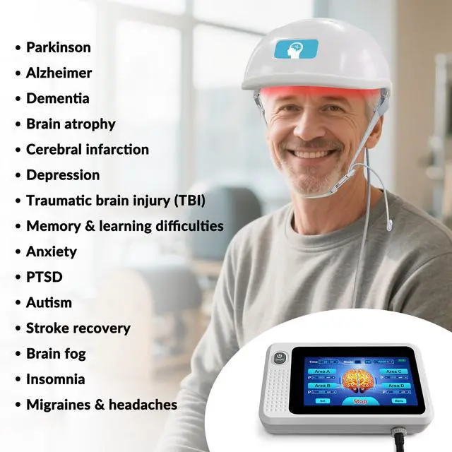 Alt view image 3 of 6 - ZJKC Handheld 810nm Parkinson Treatment Head Massager Photobiomodulation Tbi