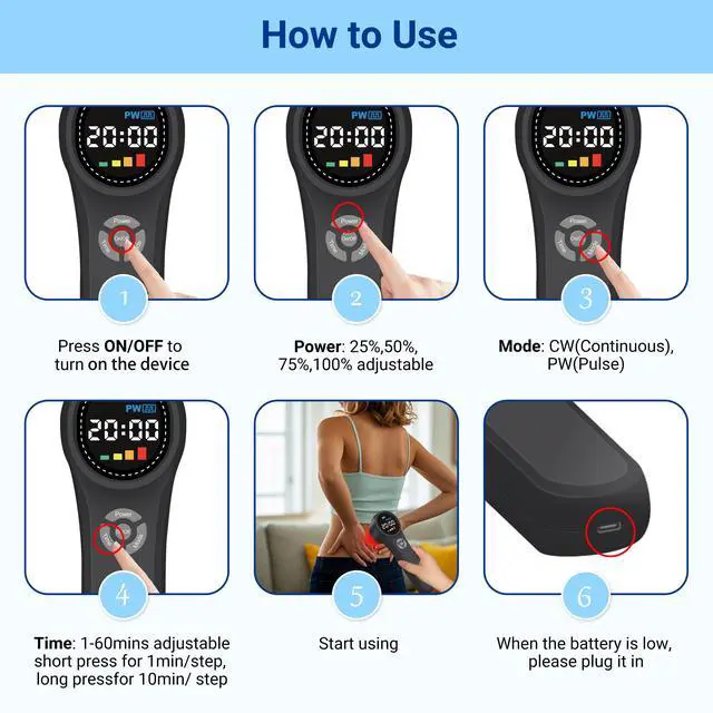 Alt view image 4 of 6 - ZJKC Painless 1760Mw Low Level Laser Therapy Laser Treatment For Pain And Inflammation Rheumatoid Arthritis Inflammation