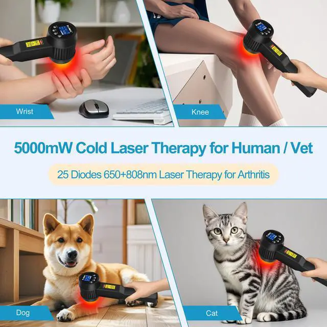 Alt view image 3 of 7 - ZJKC 8W Low Level Cold Laser Physical Therapy Device For Huamn Pets Pain Relief