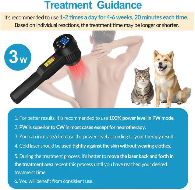 Alt view image 5 of 7 - ZJKC 5W Deep Laser Therapy Class 4 Cold Laser Red Light Therapy Device For Arthritic Hands Pain Relief