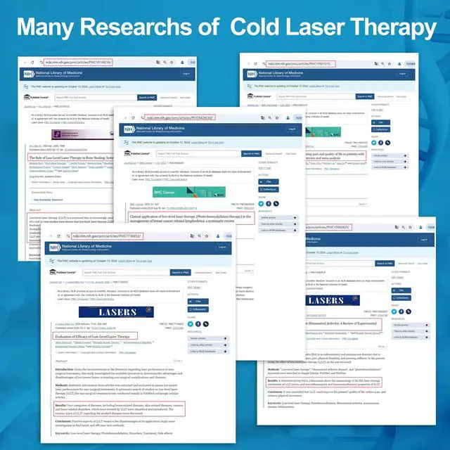 Alt view image 7 of 7 - ZJKC 5W Deep Laser Therapy Class 4 Cold Laser Red Light Therapy Device For Arthritic Hands Pain Relief