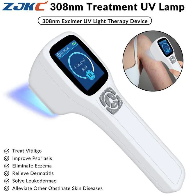 Main image of ZJKC 308nm Excimer Blue Uvb Light Therapy for Skin Disorders Treatment Device Black