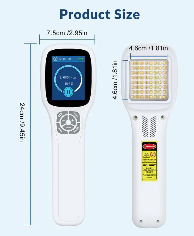 Alt view image 7 of 7 - ZJKC 308nm Excimer Blue Light Therapy Phototherapy for Skin Diseases Device
