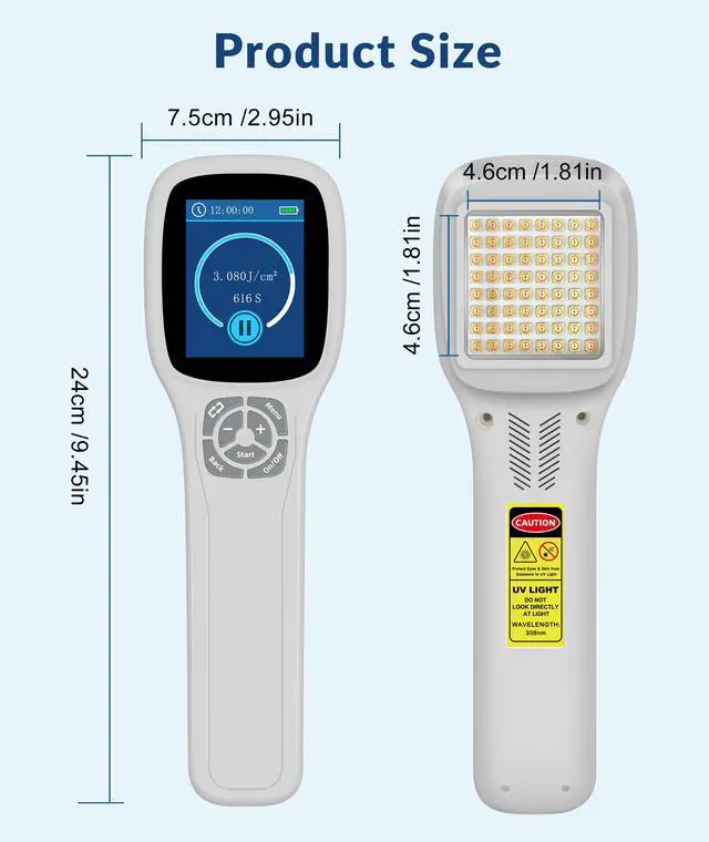 Alt view image 6 of 7 - ZJKC New 308nm Uvb Phototherapy Device UV Light Therapy Lamp for Body Skin Diseases
