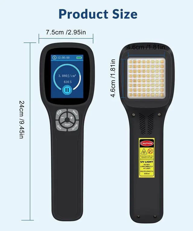 Alt view image 7 of 7 - ZJKC UVB Light 64pcs 308nm Wavelength UVB Narrowband Blue Light Therapy Device