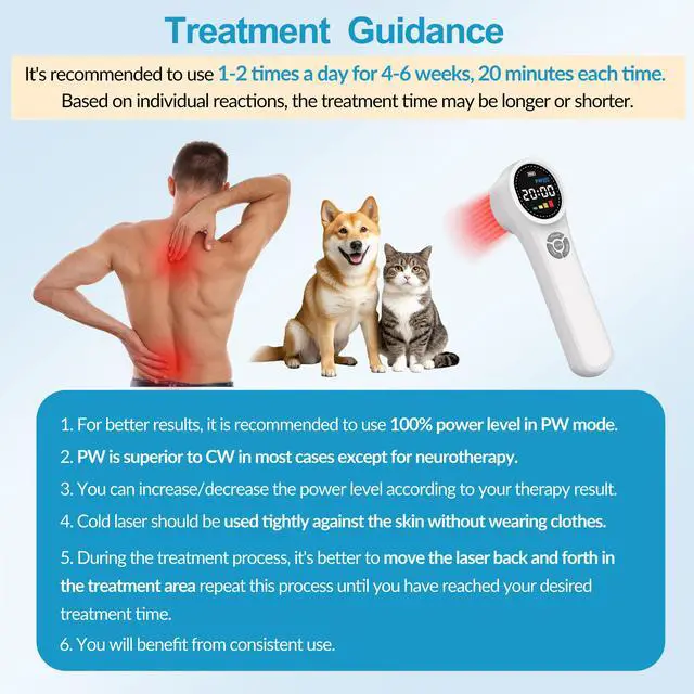 Alt view image 5 of 7 - ZJKC 1760mW Low Laser Therapy Cold Laser for Dogs Cats And Humans Pain Relief