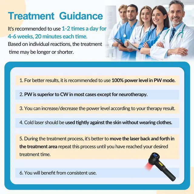 Alt view image 6 of 7 - ZJKC 8W 10x650nm+15x808nm Laser Therapy for Pain Red Light Physicotherapy Device