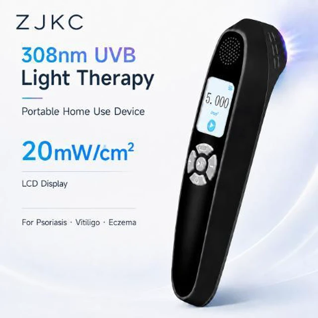 Main image of ZJKC 308nm UVB Light Therapy Device 20mW/cm² for Psoriasis Vitiligo Eczema Portable Rechargeable LCD Home Phototherapy