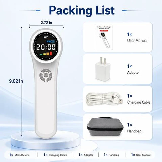Alt view image 5 of 6 - ZJKC HHL02 1760mW Handheld Laser Device 24 Diodes 660nm 808nm 980nm Rechargeable Portable Device with Adjustable Power and Timer