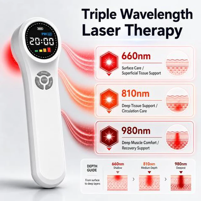Alt view image 2 of 6 - ZJKC HHL02 1760mW Handheld Laser Device 24 Diodes 660nm 808nm 980nm Rechargeable Portable Device with Adjustable Power and Timer