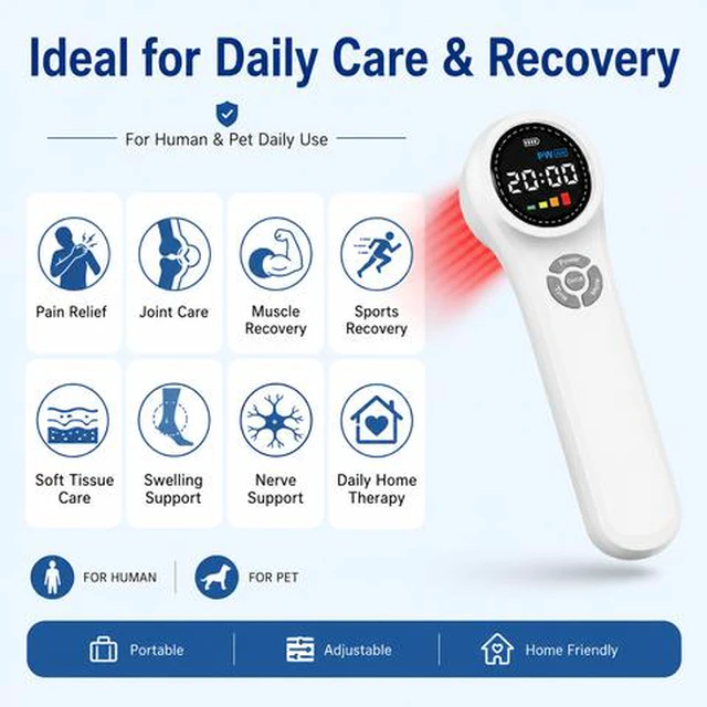 Alt view image 6 of 6 - ZJKC HHL02 1760mW Handheld Laser Device 24 Diodes 660nm 808nm 980nm Rechargeable Portable Device with Adjustable Power and Timer
