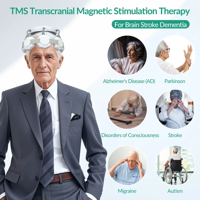 Alt view image 2 of 7 - ZJKC JLC01 Transcranial Magnetic Stimulation Device TMS Brain Stimulation Machine 9 Applicator Heads 8 Fixed Frequencies 11 Variable Modes Adjustable Intensity LCD Display Head Vibration