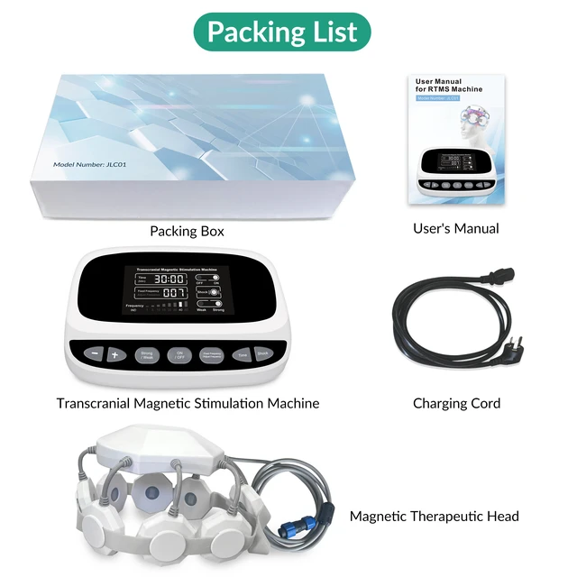 Alt view image 6 of 7 - ZJKC JLC01 Non Invasive Neurostimulation Equipment Magnetic Headgear with 1 Large 8 Small Applicators Selectable Frequency Settings Digital Control Unit Adjustable Session Timer