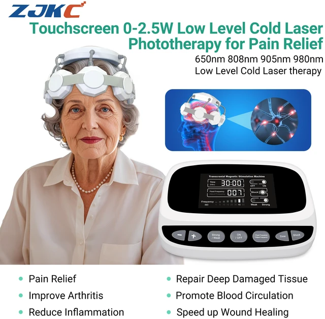 Main image of ZJKC JLC01 Multi Point Magnetic Stimulation System 9 Electromagnetic Applicators 19 Preset Programs Adjustable Magnetic Intensity Digital Controller Head Mounted Design
