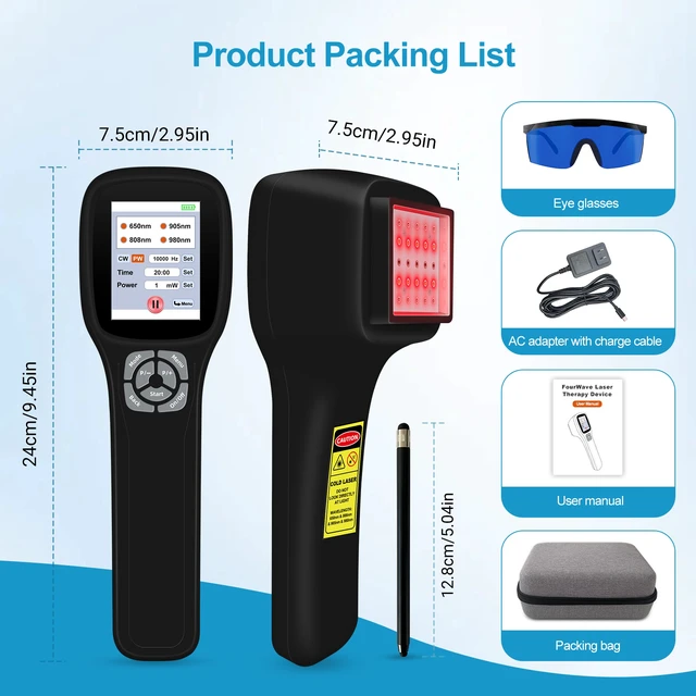 Alt view image 7 of 7 - ZJKC PMW2500 Veterinary Cold Laser Therapy Device for Dogs Horses and Pets, 2500mW Laser Therapy Machine, 4 Wavelengths 650nm 808nm 905nm 980nm, 25 Diodes, Rechargeable