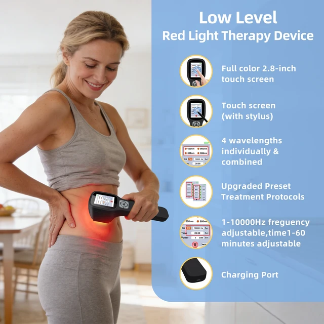 Alt view image 3 of 7 - ZJKC 2500mW Cold Laser Therapy Device for Pain Relief, 4 Wavelength Red Light Laser Therapy Machine, 650nm 808nm 905nm 980nm, 25 Diodes, Handheld Veterinary Laser Therapy for Dogs Cats Horses and Pets