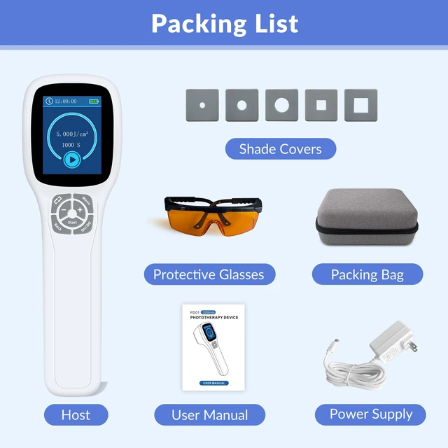 Alt view image 3 of 7 - ZJZKTOP 308nm UVB Light Therapy Device for Psoriasis and Vitiligo, Narrowband UVB Phototherapy Machine, 64 Diodes, Adjustable 5-50mW/cm2, Handheld Ultraviolet Therapy Lamp with MED Test