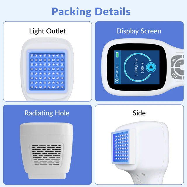 Alt view image 4 of 7 - ZJZKTOP 308nm UVB Phototherapy Device for Psoriasis Vitiligo, UVB Light Therapy Machine, 64 Diodes, 5-50mW/cm2 Adjustable Intensity, Ultraviolet Therapy Lamp with LCD Screen