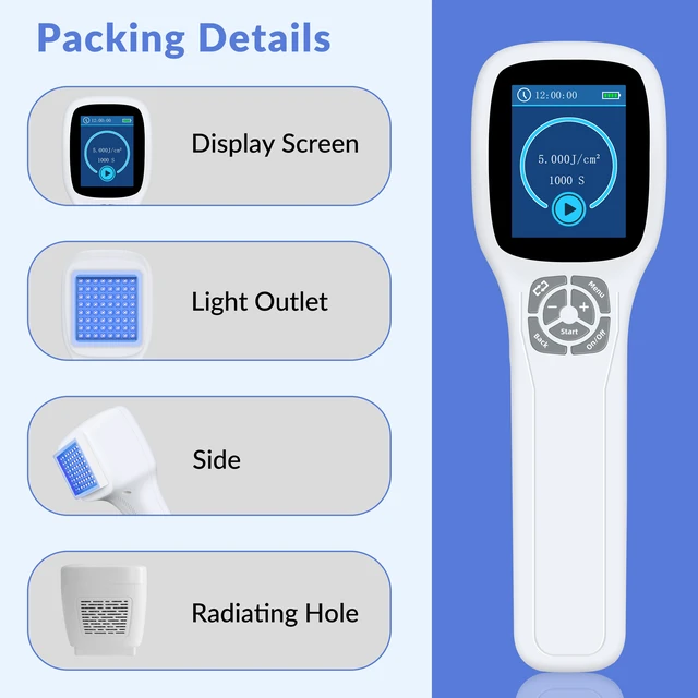 Alt view image 4 of 7 - ZJZKTOP 308nm UVB Light Therapy for Psoriasis and Vitiligo, Narrowband UVB Phototherapy Device, 64 Diodes, Adjustable 5-50mW/cm2, Handheld Ultraviolet Therapy Lamp with MED Test