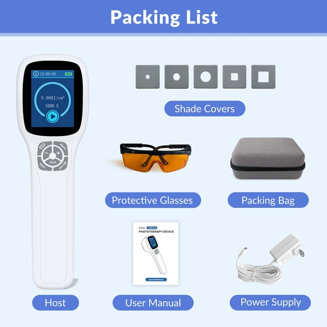 Alt view image 3 of 7 - ZJZKTOP 308nm UVB Light Therapy for Psoriasis and Vitiligo, Narrowband UVB Phototherapy Device, 64 Diodes, Adjustable 5-50mW/cm2, Handheld Ultraviolet Therapy Lamp with MED Test