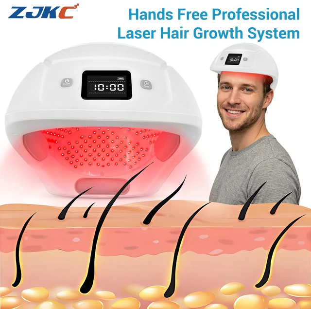 Main image of ZJKC Laser Hair Growth Cap LCAP448, 448 Laser Diodes, 650nm Red Light, 2240mW, 7000mAh Battery, LCD Display, USB-C Charging, for Men and Women