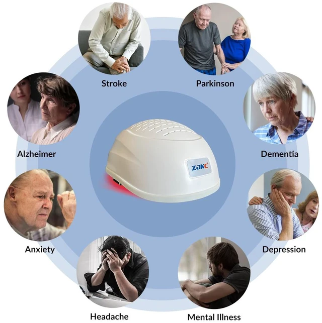 Alt view image 4 of 7 - ZJKC Near Infrared Light Therapy Helmet 810nm, 280 LED Photobiomodulation Device, 15W Output, Adjustable Pulse Modes, 1-60 Min Timer, Rechargeable Hands-Free Design for Home Use