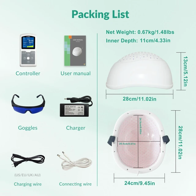 Alt view image 6 of 7 - ZJKC Infrared Light Therapy Helmet, 810nm Brain Photobiomodulation PBM Device, 280 LED Diodes, 15W Near Infrared Light, Adjustable 1-20000Hz Frequency, Rechargeable