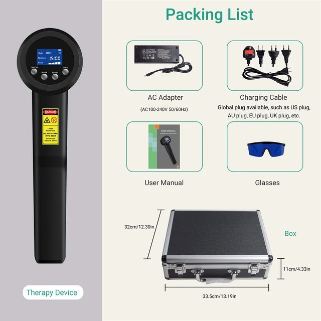 Alt view image 5 of 7 - ZJKC LRP5W-650&808 Cold Laser Therapy Device 5W Dual Wavelength 25 Diodes