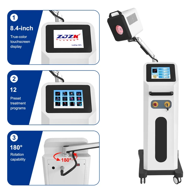 Alt view image 6 of 7 - ZJKC APRD10 Stand-Type Light Therapy Device, 10W Multi-Wavelength 26 Diodes, Continuous & Pulsed Mode, 1-10000Hz Adjustable, Full Body Muscle Joint Recovery Machine, 8.4 Inch Touchscreen