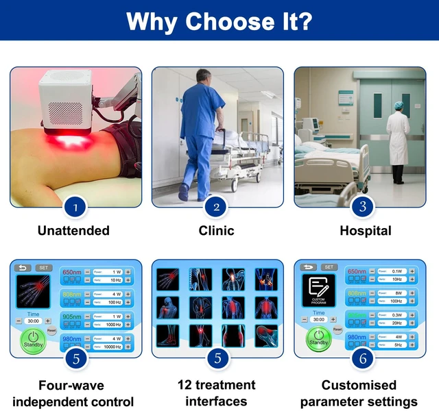 Alt view image 3 of 7 - ZJKC APRD10 Mobile Infrared Therapy System, 10W Multi-Wave 26 Diodes, Continuous Pulse Dual Mode, Custom Treatment Protocol, Post-Surgery & Arthritis Recovery Therapeutic Machine