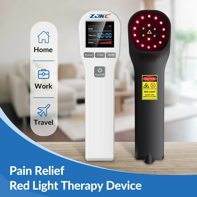 Alt view image 3 of 7 - ZJKC Red Light Therapy Device for Pain Relief, Home Use Handheld Light Wand HHL01, 650nm 808nm Dual Wavelength, 4 Power Levels, 1-60 Min Timer