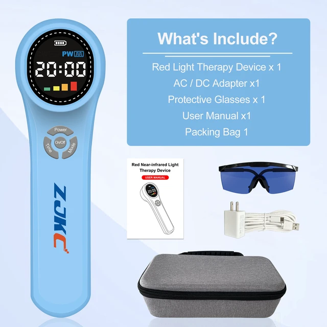 Alt view image 7 of 7 - ZJKC HHL02 Handheld Red Light Therapy Device, 660nm 808nm 980nm Multi-Wavelength Near Infrared Light for Human & Pet Joint Care