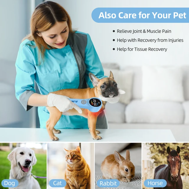 Alt view image 6 of 7 - ZJKC HHL02 Handheld Red Light Therapy Device, 660nm 808nm 980nm Multi-Wavelength Near Infrared Light for Human & Pet Joint Care