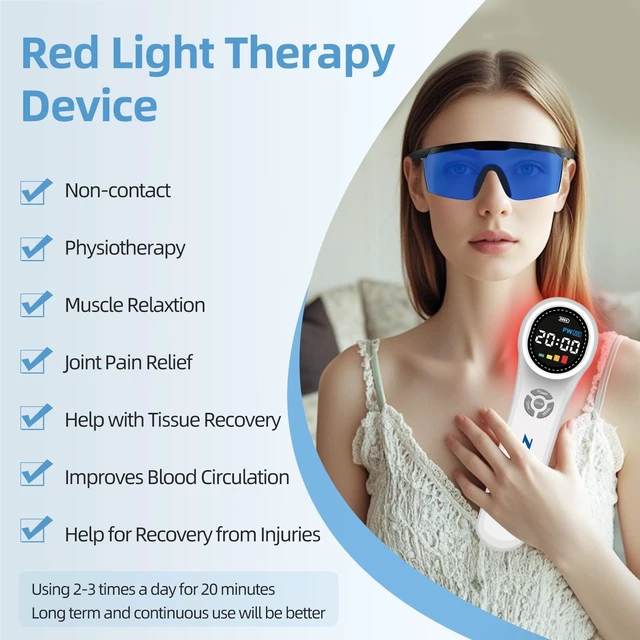 Alt view image 5 of 7 - ZJKC HHL02 Rechargeable Handheld Light Therapy Wand, 24 Diodes Multi-Spectrum Light for Sports Recovery & Soft Tissue Comfort
