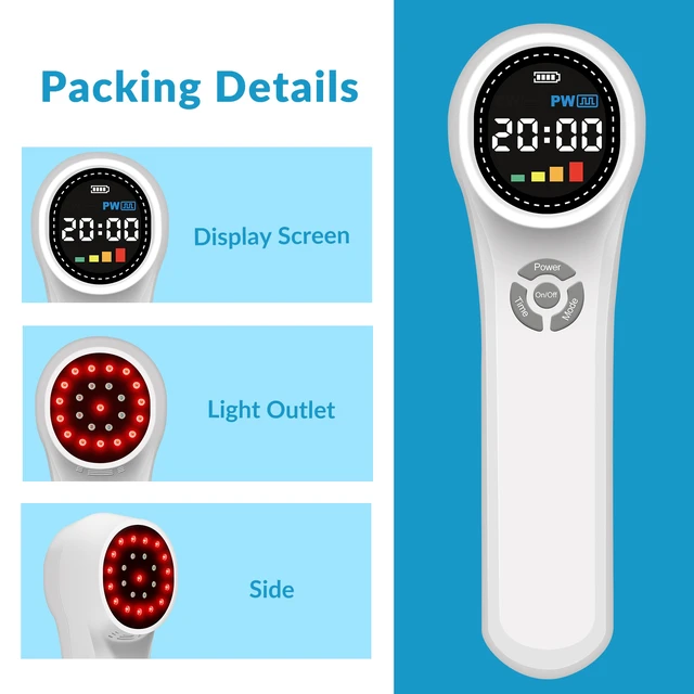 Alt view image 7 of 7 - ZJKC HHL02 Rechargeable Multi-Spectrum Light Therapy Tool, 10Hz Frequency Device for Inflammation Relief & Chronic Discomfort