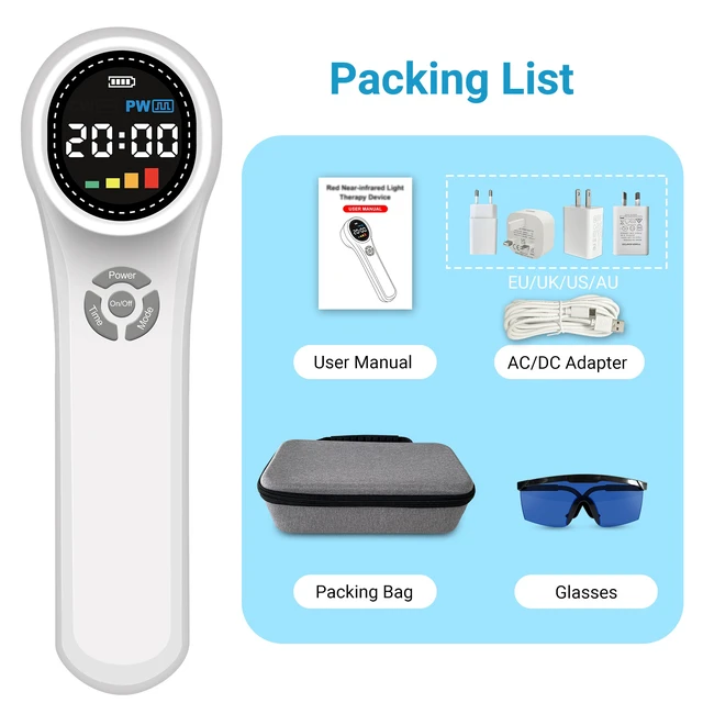 Alt view image 6 of 7 - ZJKC HHL02 Rechargeable Multi-Spectrum Light Therapy Tool, 10Hz Frequency Device for Inflammation Relief & Chronic Discomfort