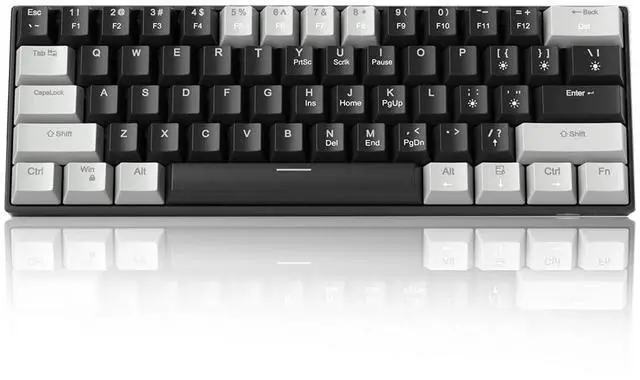 Main image of 60% Mechanical Gaming Keyboard,Mixed Color Keycaps Gaming Keyboard with Linear Red Switches, Detachable Type-C Cable Mini Keyboard with Blue LED Light for PC/Laptop